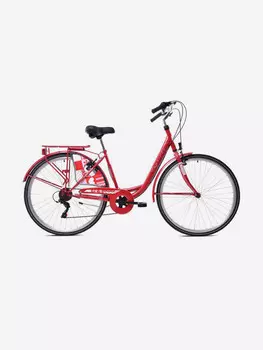 Велосипед CAPRIOLO CITY DIANA STEEL (1 X 6), рама сталь 18'', колёса 28'' (малиновый - гранатовый), Красный