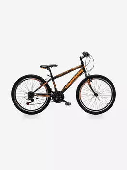Велосипед CAPRIOLO MTB RAPID (3 X 6), рама сталь 13'', колёса 24'' (чёрный - оранжевый), Черный