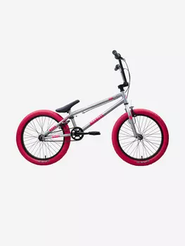 Велосипед подростковый Stark Madness BMX 1 серебристый матовый/розовый/розовый, Серый