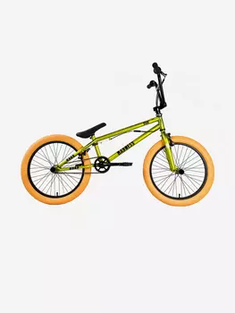 Велосипед подростковый Stark Madness BMX 2 ярко-зеленый/черный/песочный, Зеленый