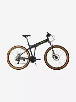 Велосипед складной для взрослых Stark Cobra 27.2 D черный металлик/зеленый 18", Черный