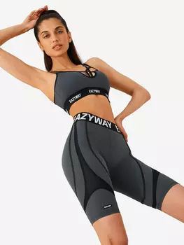 Велосипедки женские с высокой посадкой EAZYWAY, Черный