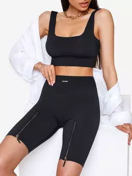 Велосипедки женские с высокой посадкой EAZYWAY, Черный