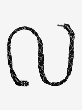 Велосипедный замок Ulac Street Fighter Steel Chain Lock Combo черно-белый, Черный