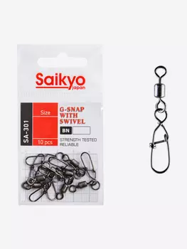 Вертлюг с застежкой Saikyo SA-301 ( 1упк. по 10 шт.), Черный