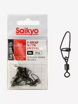 Вертлюг с застежкой Saikyo SA-305 ( 1упк. по 10 шт.), Черный