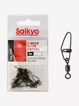 Вертлюг с застежкой Saikyo SA-307 ( 1упк. по 10 шт.), Черный