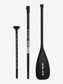 Весло для SUP SUP face Rigida, карбоновое, 3-частное, черное, Черный