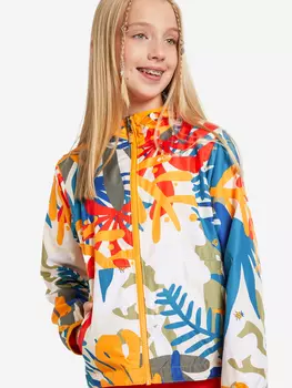 Ветровка двусторонняя для девочек Columbia Pixel Grabber Reversible Jacket, Бежевый, размер 112-122