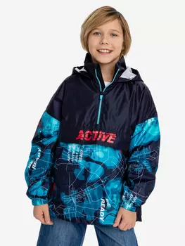 Ветровка с принтом с капюшоном мультицвет для мальчика Button Blue, Мультицвет