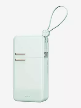 Внешний аккумулятор ROCK Y18 Fridge Series Fast Charging Power Bank with Cables зеленый, Зеленый