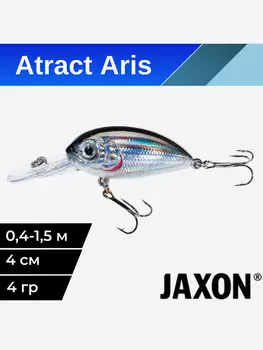 Воблер для рыбалки Jaxon Atract Aris 4 см 4 гр плавающий #D / Воблер на окуня, форель, головля, Серебряный