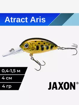 Воблер для рыбалки Jaxon Atract Aris 4 см 4 гр плавающий #B/ Воблер на окуня, форель, головля, Коричневый