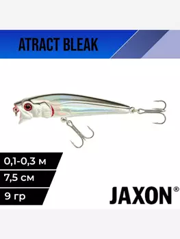 Воблер для рыбалки поппер Jaxon Atract Edar 7,5 см 9 гр плавающий #A, Серебряный