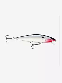 Воблер для рыбалки RAPALA Flat Rap 08, 8см, 7гр, цвет CH, плавающий, Серебряный
