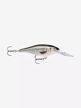 Воблер для рыбалки RAPALA Shad Rap 07, 7см, 8гр, цвет ROL, плавающий, Серебряный