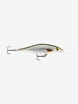 Воблер для рыбалки RAPALA Shadow Rap Shad Deep 09, 9см, 12гр, цвет ROL, медленно всплывающий, Серебряный