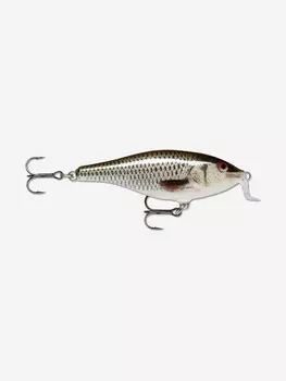 Воблер для рыбалки RAPALA Shallow Shad Rap 09, 9см, 12гр, цвет ROL, плавающий, Серебряный