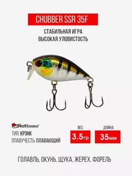 Воблер Mottomo Chubber SSR 35F 3,5g Bluegill Ghost, Черный