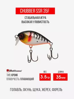 Воблер Mottomo Chubber SSR 35F 3,5g Silver Tiger, Мультицвет