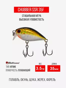 Воблер Mottomo Chubber SSR 35F 3,5g Golden Misty, Мультицвет