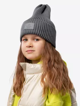 Вязаная шапка для девочки bodo, Серый