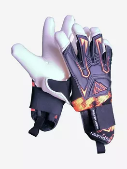 Вратарские перчатки Northstein Amber PRO CL4, черно-оранжевые, Черный