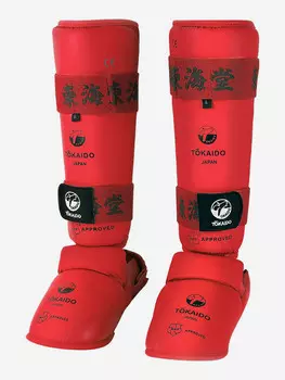 Защита голени и стопы TOKAIDO WKF красная, Красный