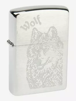 Зажигалка бензиновая ZIPPO 200 Wolf, Серебряный