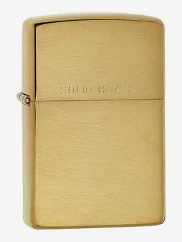 Зажигалка бензиновая ZIPPO 204 Classic Brushed Solid Brass, Золотой