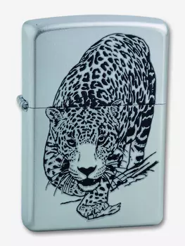 Зажигалка бензиновая ZIPPO 205 LEOPARD, Серебряный