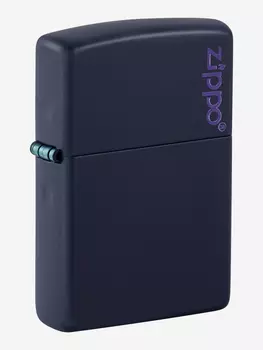Зажигалка бензиновая ZIPPO 239ZL Classic Logo Navy Matte, Синий