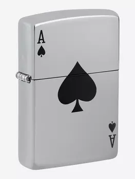 Зажигалка бензиновая ZIPPO 24011 Simple Spade, Серебряный