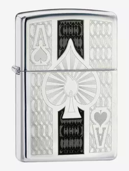Зажигалка бензиновая ZIPPO 24196 Intricate Spade, Серебряный