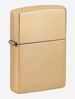 Зажигалка бензиновая ZIPPO 254B Classic High Polish Brass, Золотой
