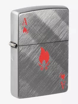 Зажигалка бензиновая ZIPPO 48451 Ace, Серебряный