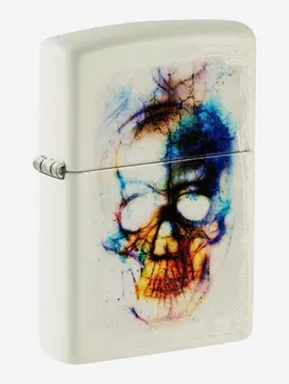 Зажигалка бензиновая ZIPPO 48563 Skull, Белый