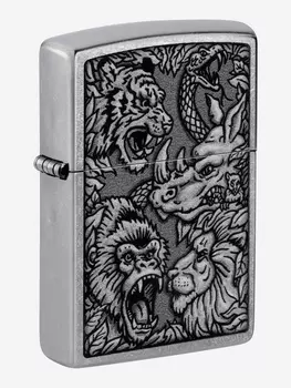 Зажигалка бензиновая ZIPPO 48567 Jungle, Серебряный