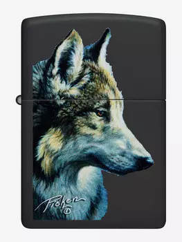 Зажигалка бензиновая ZIPPO 48598 Wolf Linda Picken, Черный