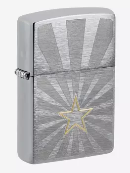 Зажигалка бензиновая ZIPPO 48657 Star, Серебряный