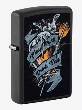 Зажигалка бензиновая ZIPPO 48679 Darts, Черный