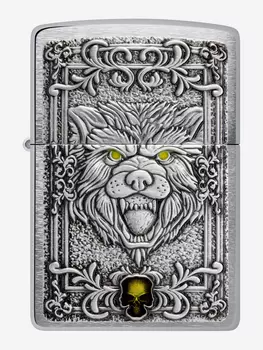 Зажигалка бензиновая ZIPPO 48690 Wolf Emblem, Серебряный