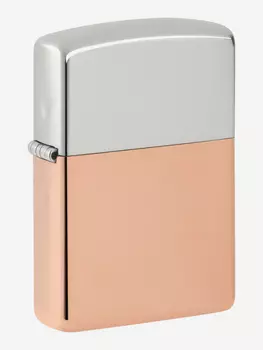 Зажигалка бензиновая ZIPPO 48694 Bimetal Case Lighter - Sterling Silver Lid, Мультицвет