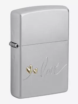 Зажигалка бензиновая ZIPPO 48725 Love, Серебряный