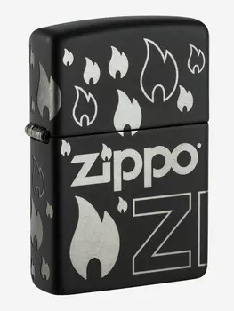 Зажигалка бензиновая ZIPPO 48908 Logo Design, Черный