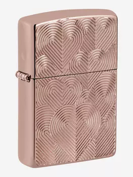 Зажигалка бензиновая ZIPPO 48919 Armor Hearts, Розовый