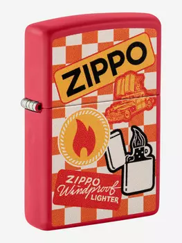 Зажигалка бензиновая ZIPPO 48998 Retro, Красный