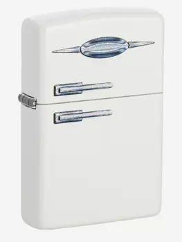 Зажигалка бензиновая ZIPPO 49636 Retro Fridge, Белый