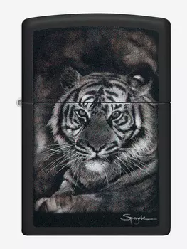 Зажигалка бензиновая ZIPPO 49763 Tiger Spazuk, Черный