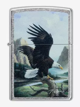 Зажигалка бензиновая ZIPPO 49822 Eagle Linda Picken, Серебряный